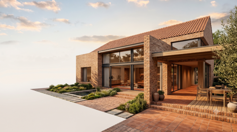 Minimalist Home Designs with Clay Bricks and Terracotta Finishes